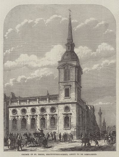 Église de St Benet, Gracechurch-Street, sur le point d